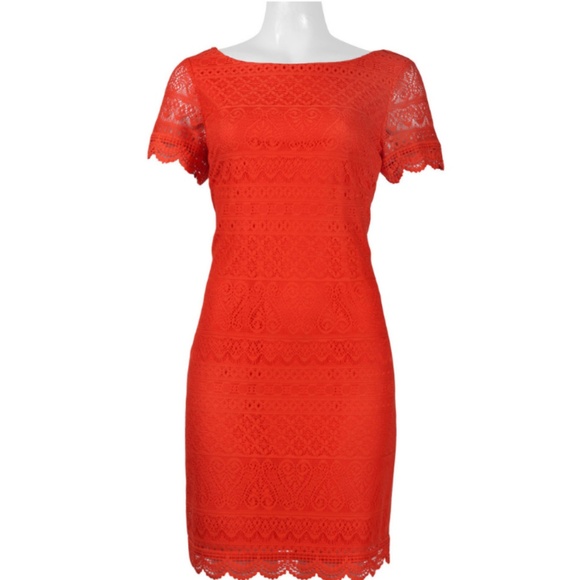 London Times Dresses & Skirts - Crochet Lace Dress (T1275M/TANGELO)